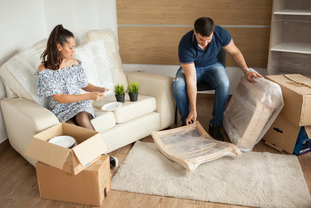 A couple enjoying moving to next villa in dubai