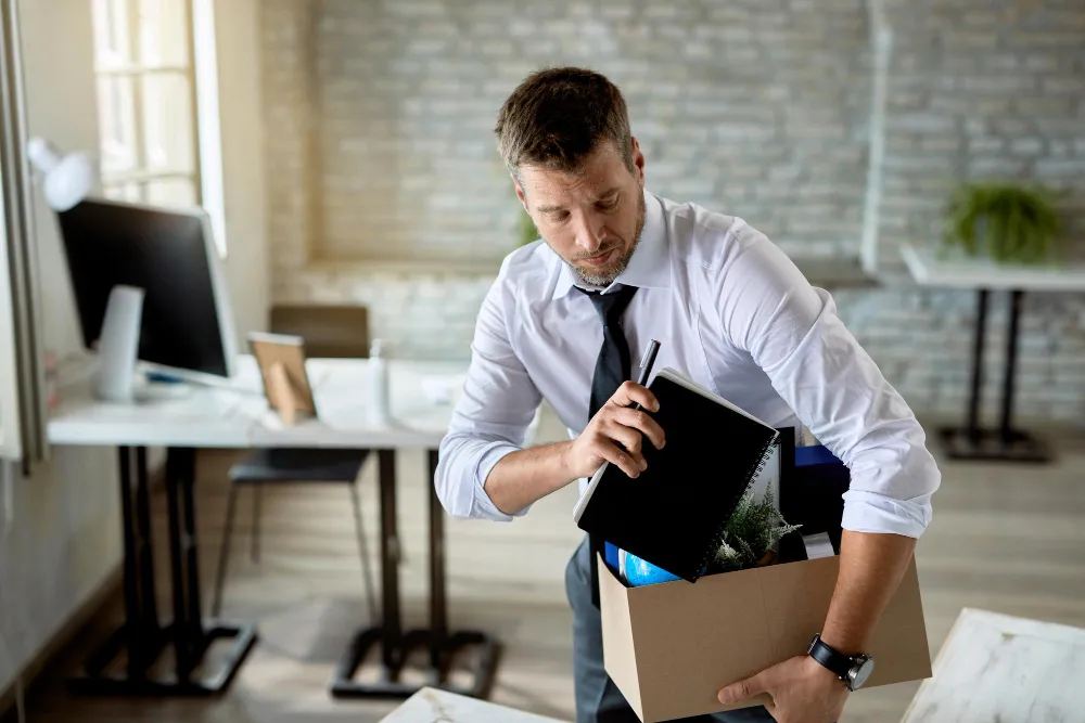 A person moving out from Office